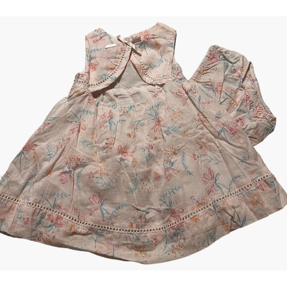 Tommy Bahama Dress Bloomer Set Peach Pink Blue Pastel Infant Girls Size 12 month - Picture 2 of 7